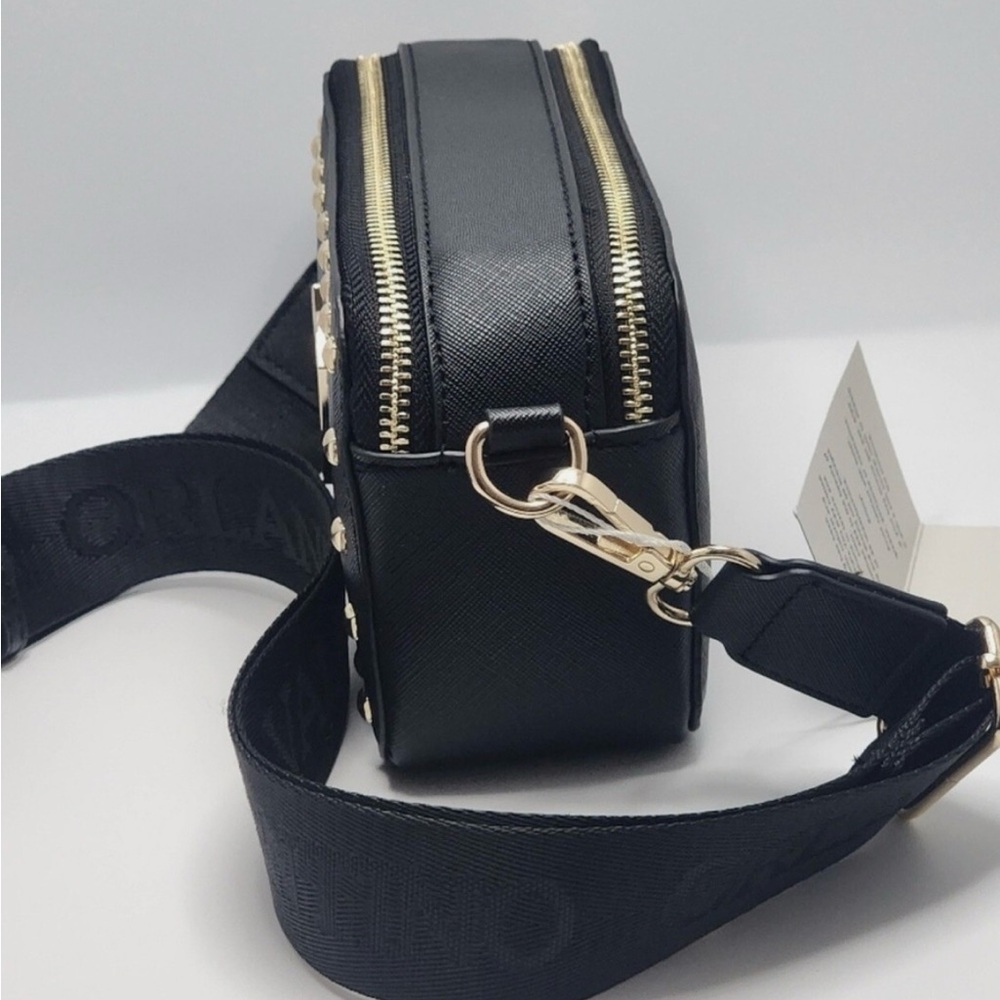 NWT Valentino Orlandi Black Studded Camera Crossbody Bag - Picture 6 of 6